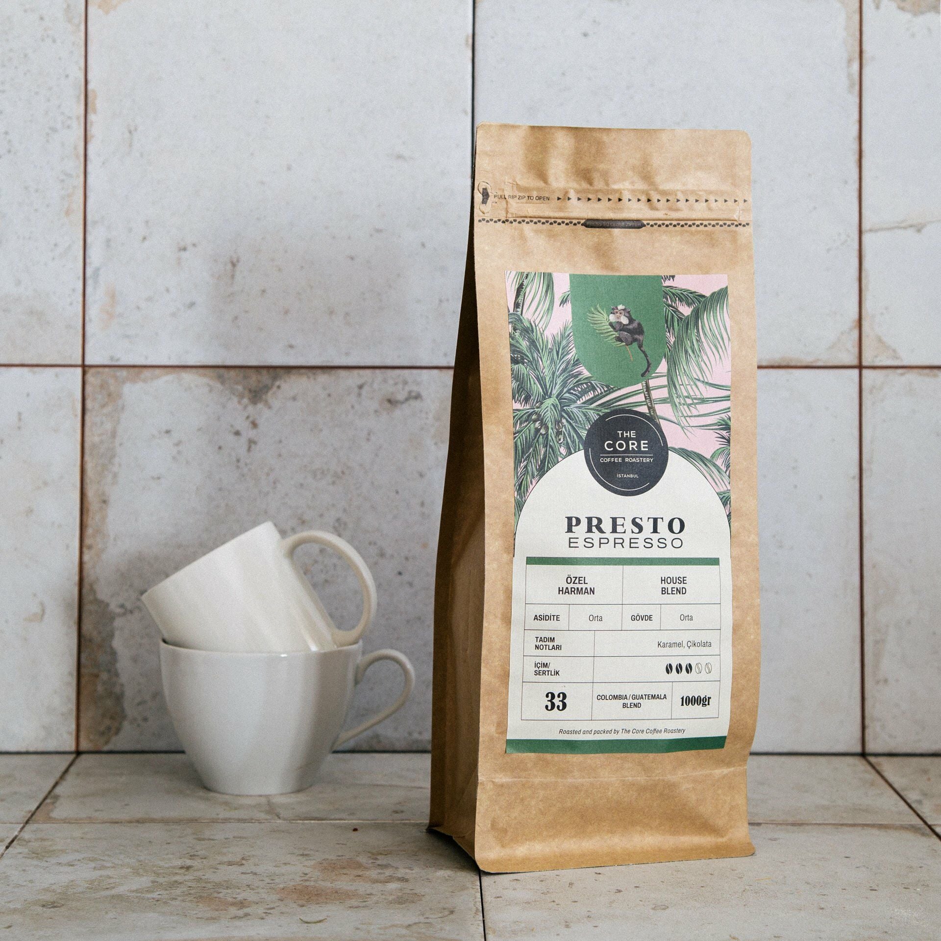 The Core Presto Özel Harman Espresso Çekirdek Kahve 1000 gr - Çekirdek / Öğütme İstemiyorum