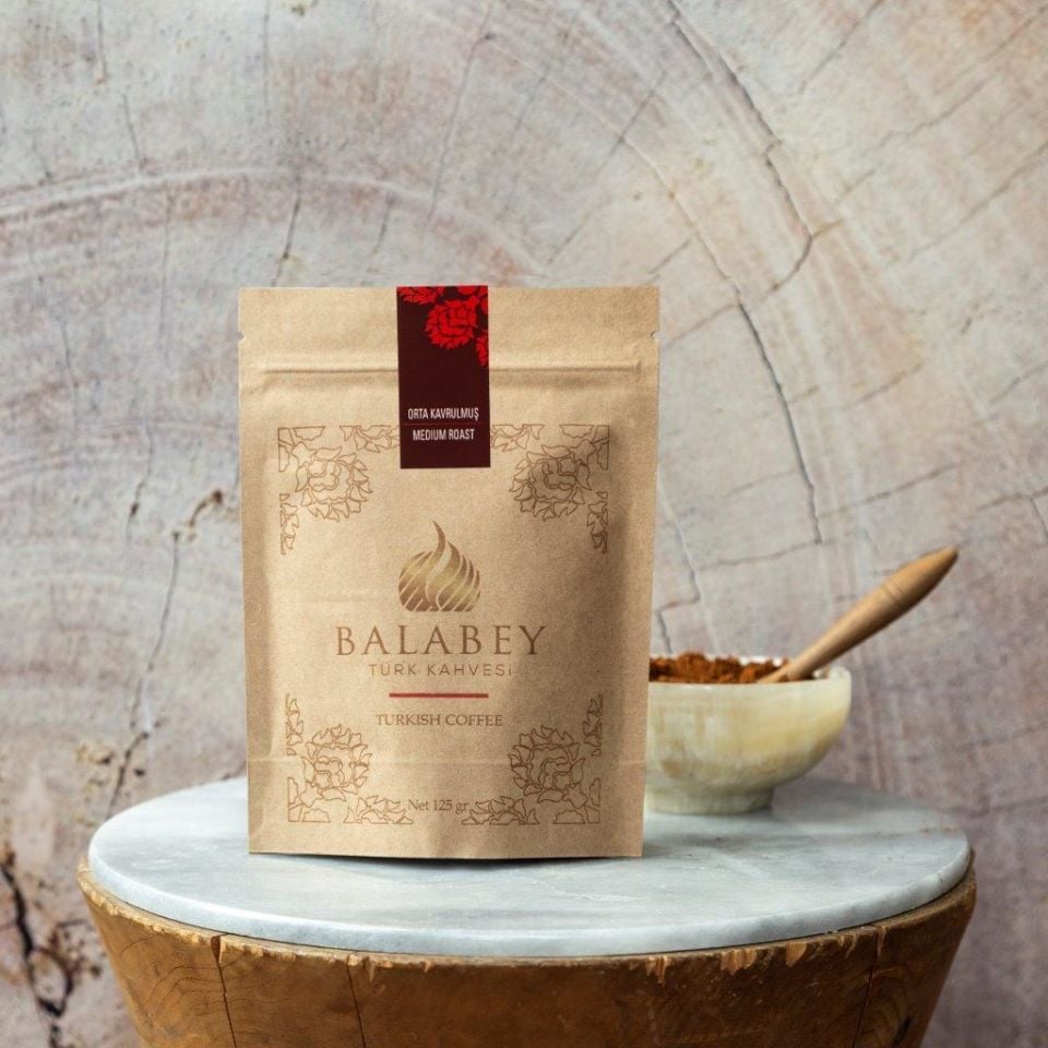 Balabey Orta Kavrulmuş Türk Kahvesi Kraft Paket 125g X 5 Adet
