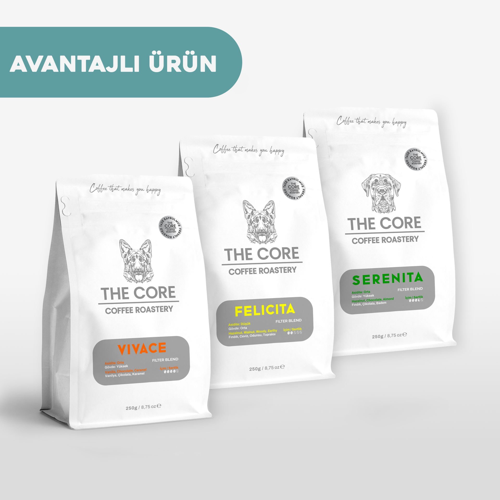 The Core Filter Blend 3’lü Avantaj Seti 3x250g